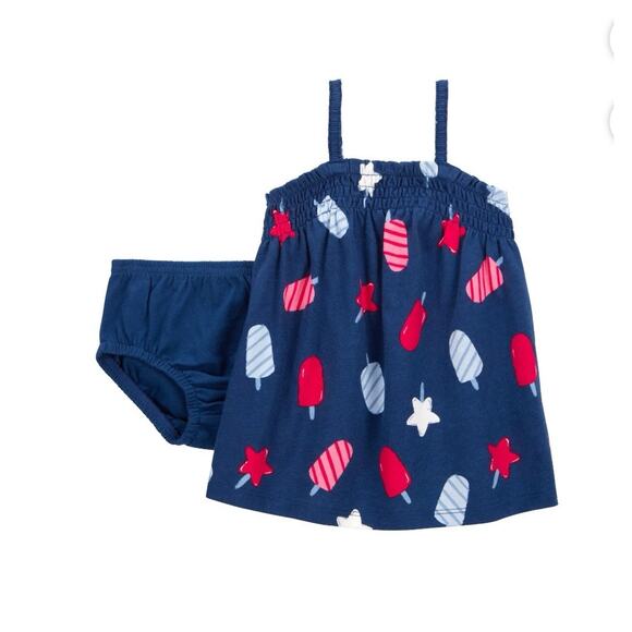Carter's Child of Mine Baby Girl Patriotic Dress Set 2-Piece 0-3 Months Summer - Picture 1 of 6